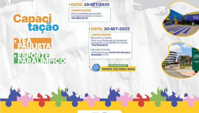 Mais de 500 profissionais de São Sebastião participam de capacitação TEA e visita técnica ao Centro de Treinamento Paralímpicos Brasileiro