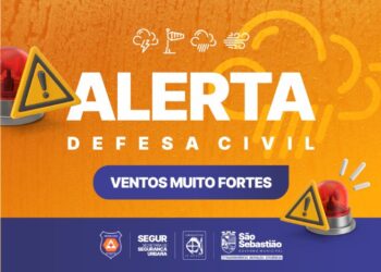Defesa Civil e Marinha alertam para ventos de mais de 80 km/h, ondas de 3,5 metros e ressaca