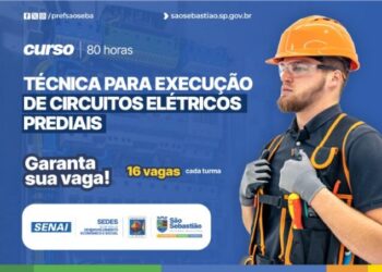Prefeitura de São Sebastião em parceria com Senai abre inscrições para curso de Circuitos Elétricos Prediais