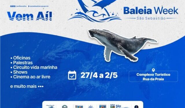 São Sebastião realiza 1º Baleia Week com programação voltada à educação ambiental e cultura oceânica