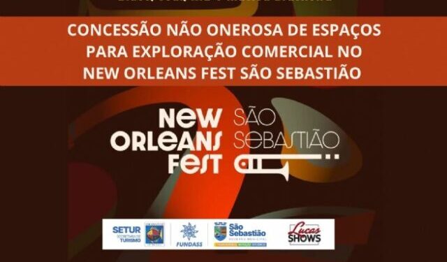 Prefeitura abre inscrições para concessão de espaços no evento ‘New Orleans Fest São Sebastião 2026’