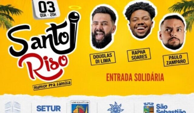 Humoristas apresentam espetáculo Santo Riso em noite de muitas gargalhadas no Teatro Municipal