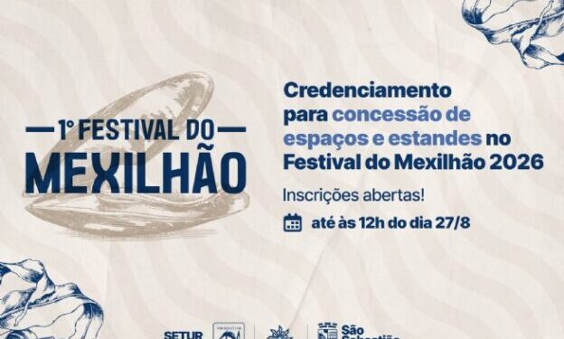 Prefeitura abre inscrições para concessão de estandes e espaços no 1º Festival do Mexilhão