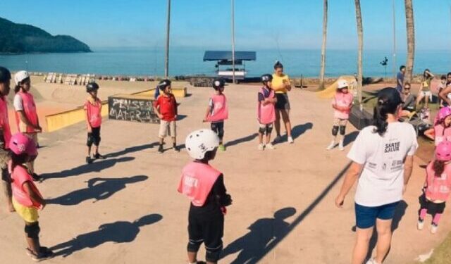 Projeto da ONG Skate Salva oferece aulas gratuitas para jovens de 5 a 17 anos em Barra do Una