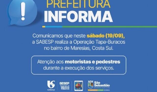 Operação Tapa Buracos da Sabesp recupera trechos afetados pelas chuvas nas ruas de Maresias